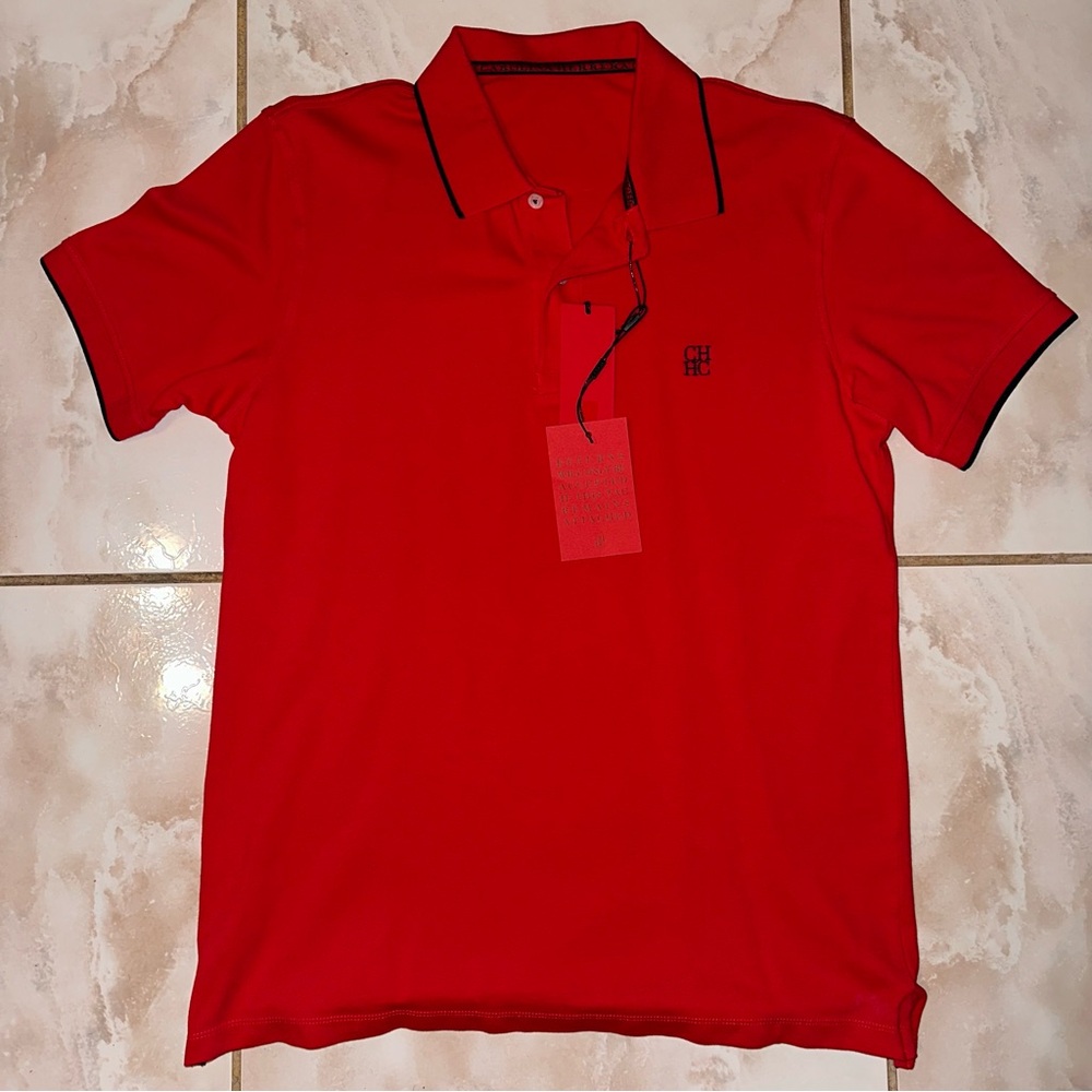 Carolina Herrera Men's Red Polo Shirt